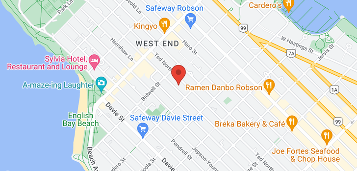 map of 406 1655 NELSON STREET